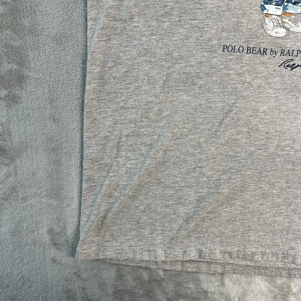 Polo Ralph Lauren Polo Bear T-Shirt Men's Large Gray Classic Fit Graphic Tee EUC